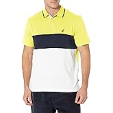 Nautica Mens Short Sleeve 100% Cotton Pique Color Block Polo Shirt
