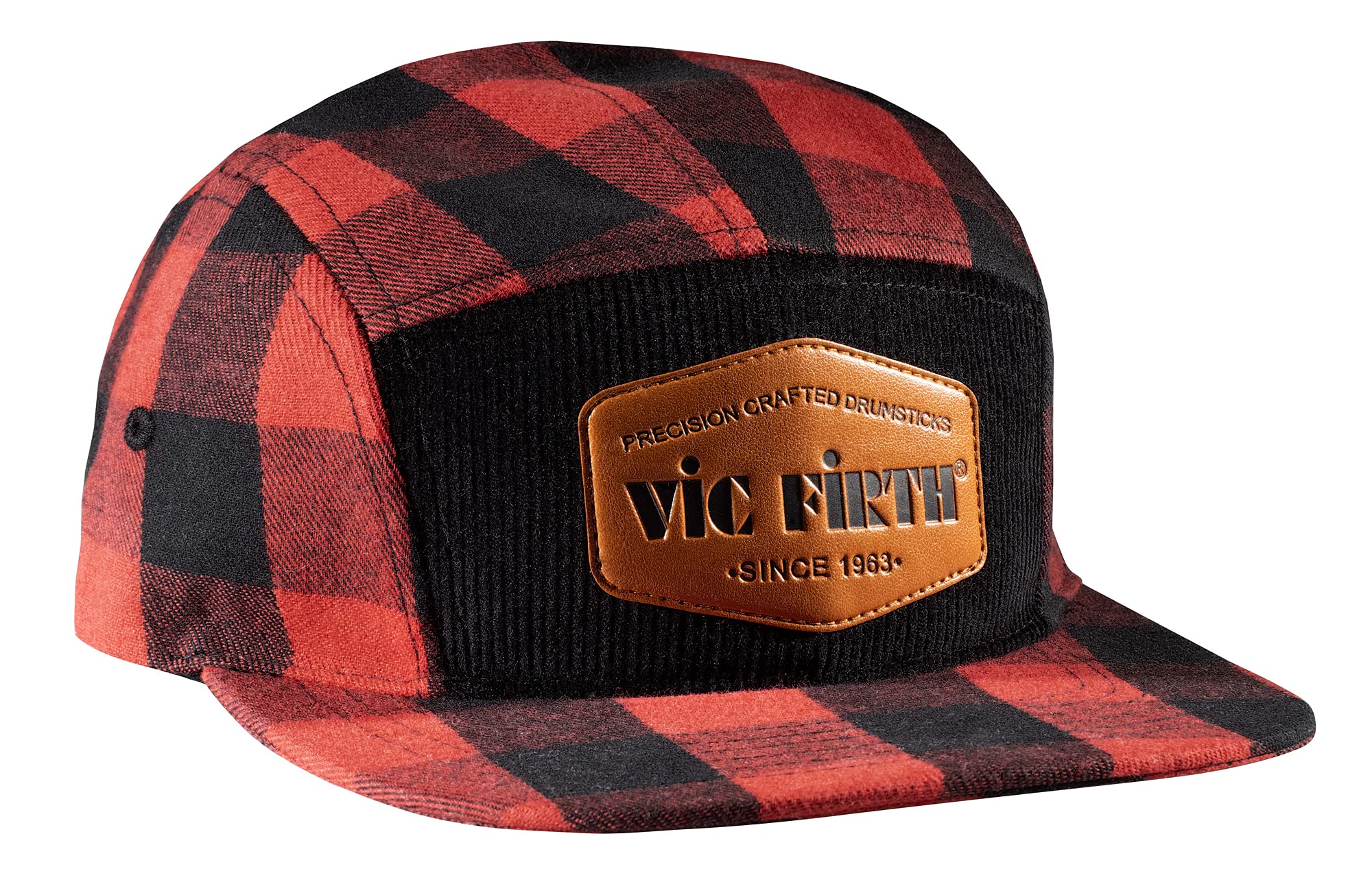 Vic FIrth - Limited Edition Flannel 5 Panel Camp Hat - Black and Red