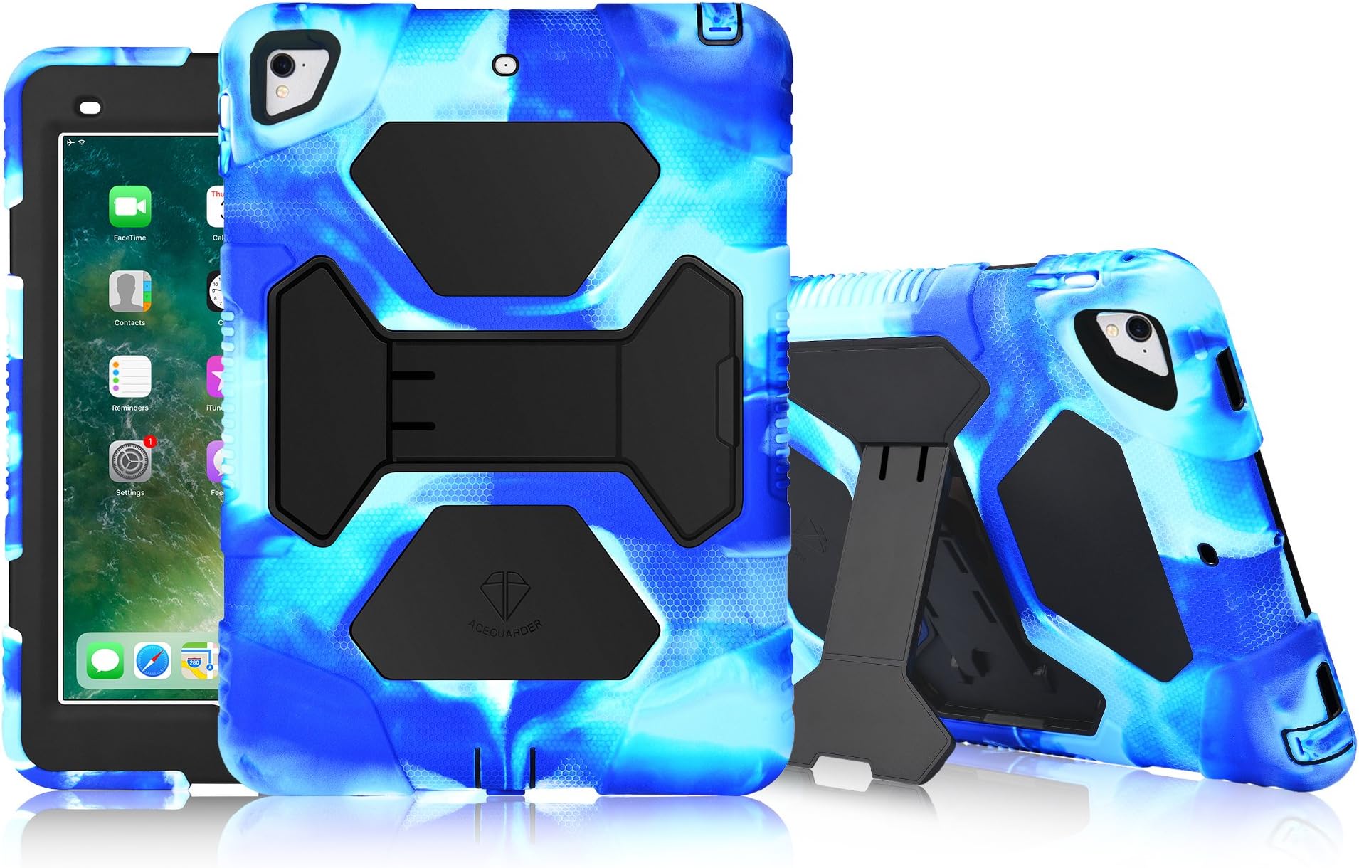 iPad Pro 10.5 Case iPad Air 10.5 Case (3rd Generation) with Adjustable Kickstand Hybrid Three Layer Heavy Duty Kids Case with Shockproof Anti-Fall for New Apple iPad Air 3 (2019) (Navy/Black)