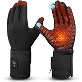 V.Step Heated Gloves for Men Rechargeable Women, Heated Glove Liners Battery Electric Hand Warmers for Fishing Motorcycle Ski Work Hunting Arthritis Black