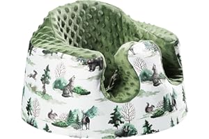 BOMOLOUR Seat Cover Compatible with Bumbo Seat and Nuby Seat, Floor Seat Cover for Boys and Girls, Removable Breathable Baby Seat Cover, New Designed, Anti-Slip, Seat Not Included, Green Forest