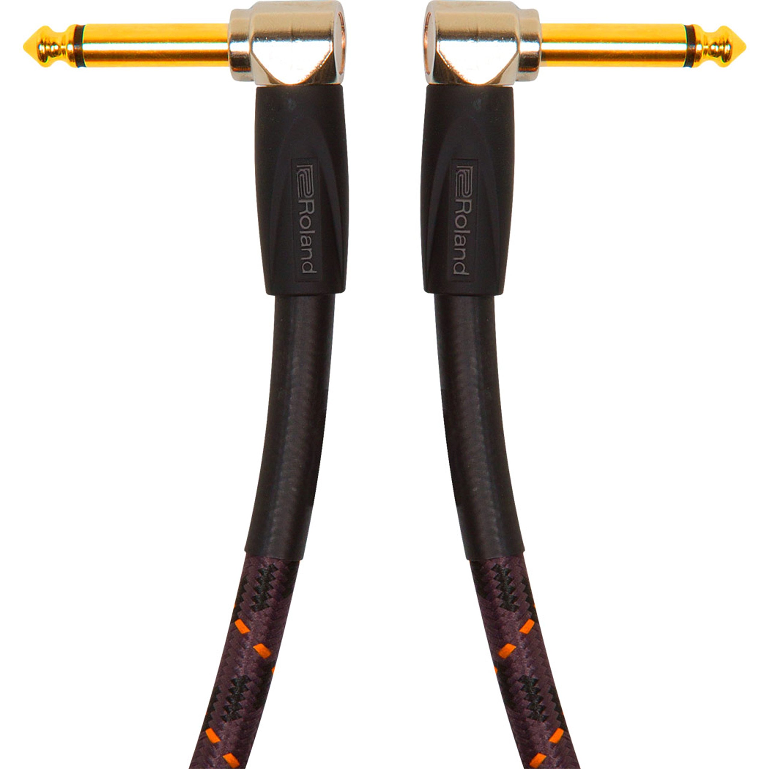 Roland Ric-G1Aa Instrument Cable 1Ft Angled To Angled Black