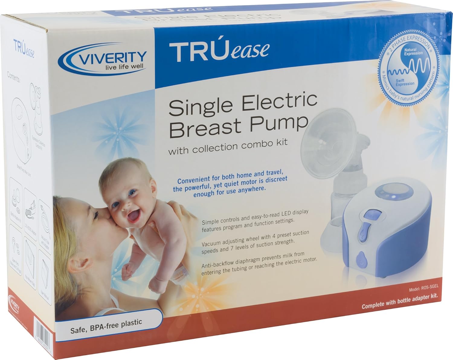 Amazon Com Viverity Ros Sgel Truease Single Electric Breast Pump With Collection Combo Kit Industrial Scientific