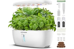 Ahopegarden Indoor Garden Hydroponics Growing System: 12 Pods Plant Germination Kit Herb Garden Kit Growth Lamp Countertop with LED Grow Light Hydrophonic Planter Grower Harvest Vegetable Lettuce