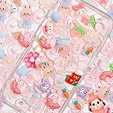Decoden Charms 100PCS Mixed Kawaii Flatback Resin Charms for Crafts, Cabochon for DIY Projects, Slime Charm, Resin Art, Scrapbooking, Phone Case & Accessories (Light Pink)