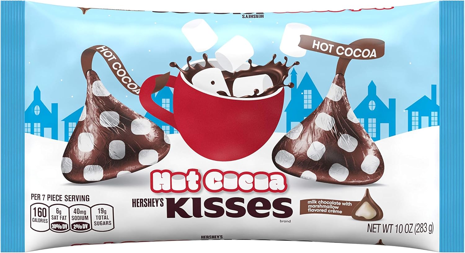 Hershey's Holiday Hot Cocoa Kisses Chocolate with Marshmallow