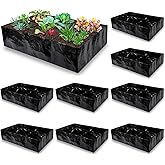 Woanger 8 Pcs 35 Gallon Fabric Raised Garden Bed Garden Bags to Grow Vegetables Planting Garden Containers for Vegetables Outdoor Grow Boxes with 6 Grids Rectangle Planter Pots for Potato Tomato Fruit
