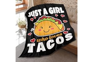 DAIJIZAIO Taco Throw Blanket,Just Girl Who Loves Tacos Blankets,Funny Gift for Girls Food Lover,Soft Lightweight Plush Quilt,Couch Bed Sofa Decoration 60"x50" Medium for Teens