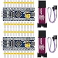 Alinan 2pcs ST-Link V2 Programming Unit Emulator Downloader(Random Color)+2pcs STM32F103C8T6 Minimum System Development Board with Imported Chip STM32 ARM Core Learning Board Module