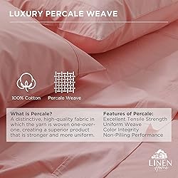 Linen Home 100% Cotton Percale Weave Fitted