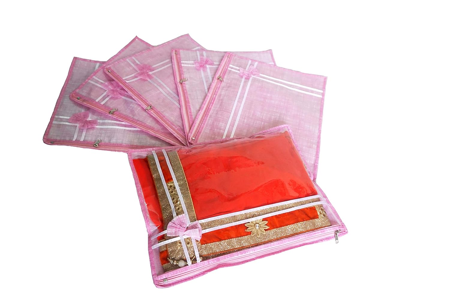 A One Mart Heavy Quality Non Woven Designer Bow Saree Packing Covers