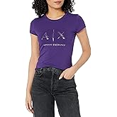 Armani Exchange Women's Slim Fit Cotton Jersey Sequined Logo Tee