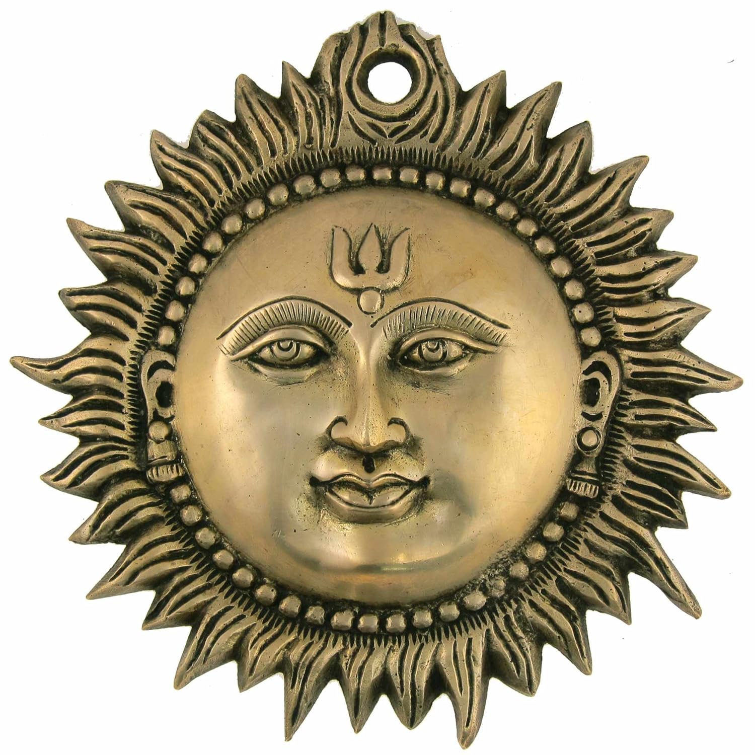 Wall Hanging Sun Brass Metal Plaque Indian Home Decor Home & Kitchen