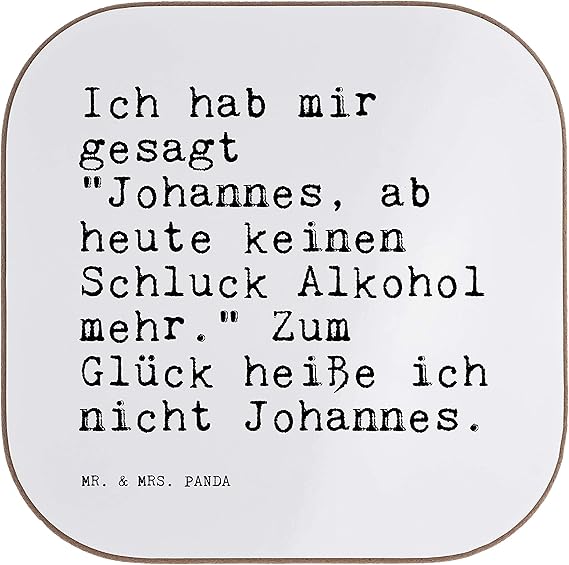 Mr. & Mrs. Panda Quadratische Untersetzer mit Spruch Ich ...