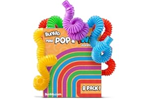 BUNMO Pop Tubes - Sensory Toys - Toddler Toys - Imaginative Play & Stimulating Creative Learning - Hours of Fun for Kids - Tons of Ways to Play - Non-Mouthable Toy 3+ - 8 Pack Small