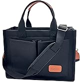 VogAphro Large Canvas Tote Bag for Women Work Tote Bags with Pockets Laptop Crossbody Purses Everyday Bag Handbags for Travel