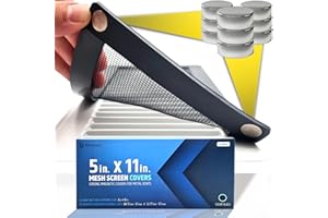 HMMAGNETS Powerful Magnetic Vent Screen Mesh Covers (3-Pack) That Will Never Move or Fall - for Floor, Wall & Ceiling Registers of Width 5" to 6", Length 11" to 12" - Super Strong Neodymium Magnets | Black