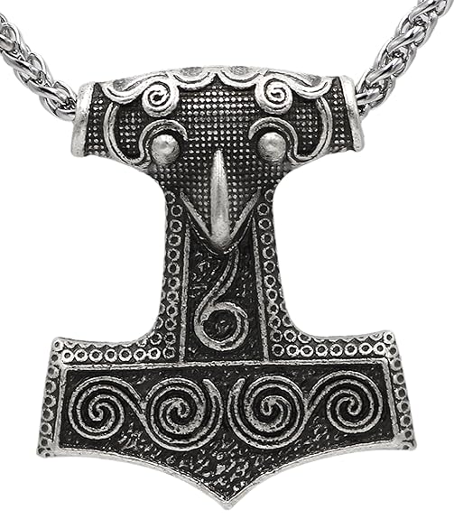 Viking Nebenan Anhänger Halskette Antik Silber Kette skandinavischen Odin Wolf Thor Hammer Halskette Raven Mjölnir Damen Herr