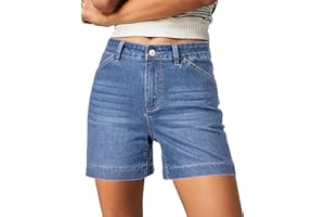 luvamia Jean Shorts for Women High Waisted Trendy Stretchy Denim Shorts 5 Inch Inseam Summer Casual Jorts with Pockets
