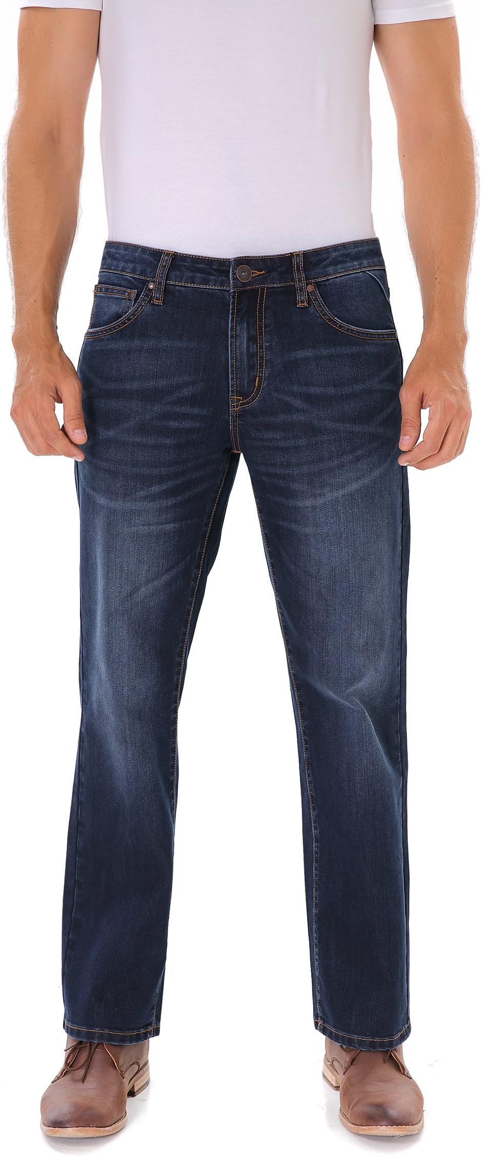 Indigo alphaJeans for Men,Stretch Lightweight Straight Fit,Relaxed Fit Mens Jeans,Comfortable Soft Denim Classic Man Jeans