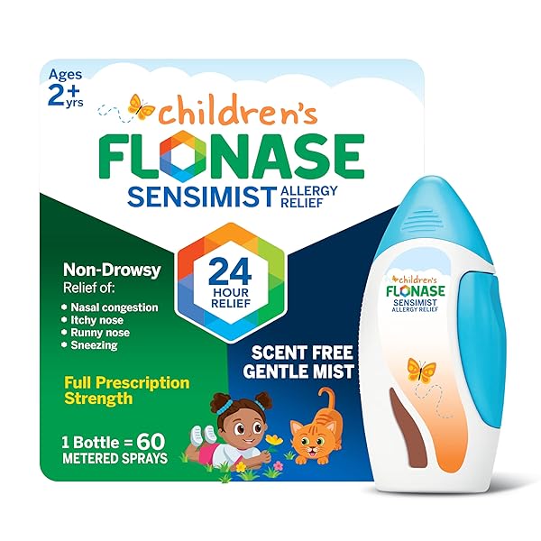 FLONASE CHILDREN’S SENSIMIST ALLERGY RELIEF SPRAY, 24 HOUR NON-DROWSY CHILDREN’S ALLERGY MEDICINE, SCENT-FREE, ALCOHOL-FREE FINE MIST – 60 SPRAYS