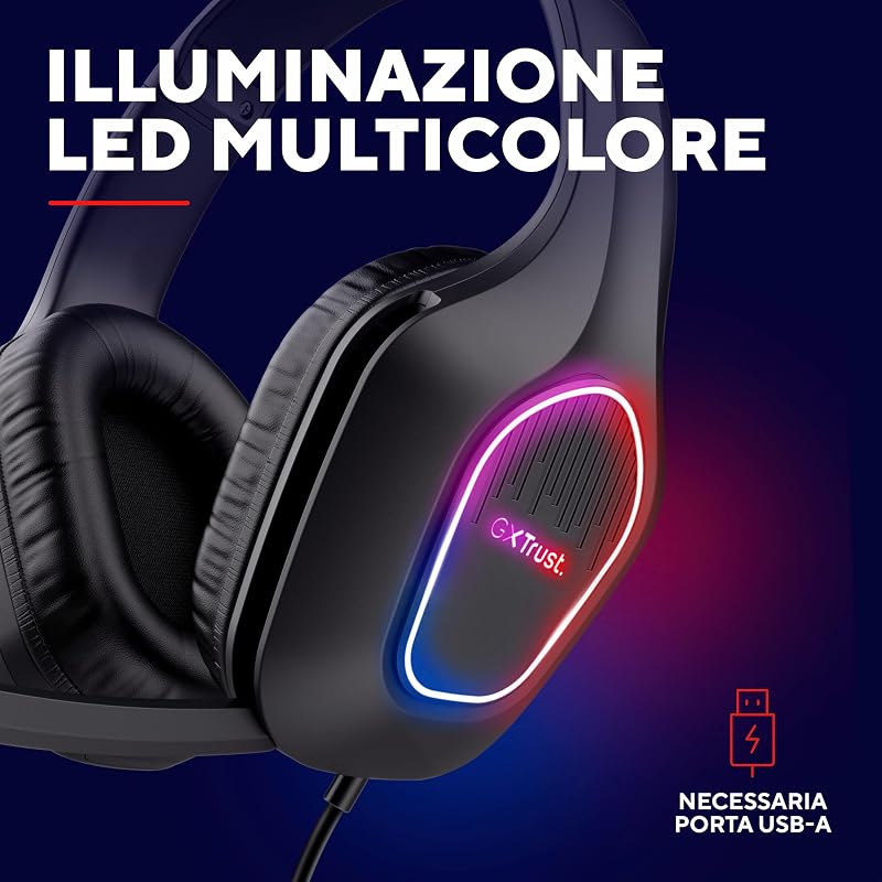 Rayne Cuffie Gaming Leggere Illuminazione LED Alimentata via USB