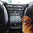 Dog Car Net Barrier Pet Barrier with with 4 Car Pack Hooks Car Divider Car Mesh Organizer Backseat Barrier for Pets SUV Purse Holder Driver Storage Netting