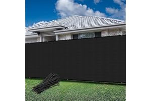 Goleray 4'x20' Privacy Screen Fence Panels Outside Screen Fencing Mesh Shade Net Cover UV Potected Temporary Fence for Patio Porch Garden Backyard Driveway Balcony Deck, Black