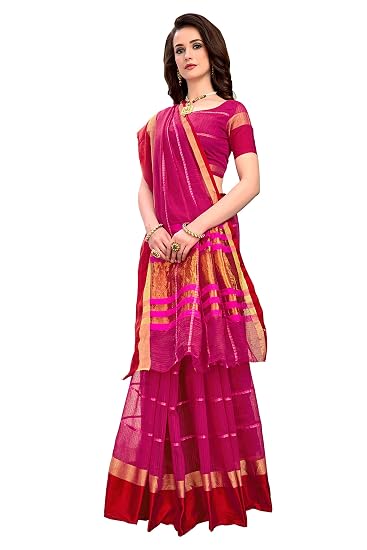 Womens Ikat Cotton & Silk Saree
