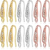 BronaGrand 12pcs Cubic Zirconia Earring Hooks Hypoallergenic Brass French Ear Wire Fish Hooks Rhinestone Earrings with Loop for DIY Dangle Earrings Jewelry Making, 3 Colors