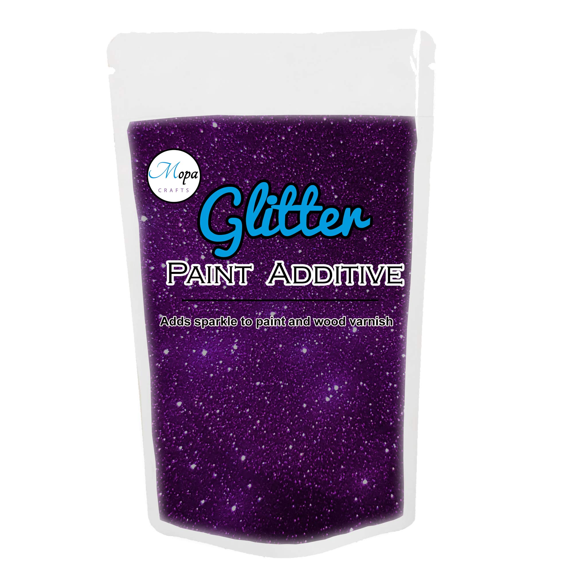 Mopa Crafts Violet Glitter Paint Crystal Additive 100g for Emulsion Paint - for use with Interior/Exterior Wall, Ceiling, Wood, Metal, Varnish, Dead Flat, Matt, Soft Sheen or Silk Paints