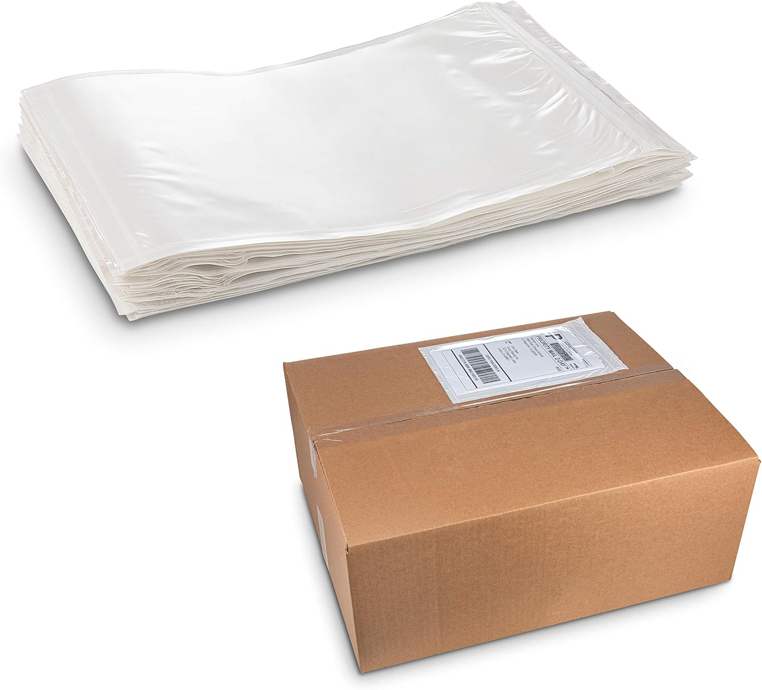 Clear Plastic Resealable Blank Envelope Pouch for Packing List Return