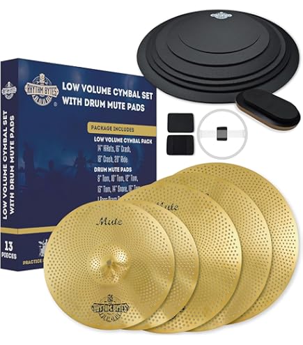 Amazon.com: Rhythm Bytes Low Volume Cymbal Pack with Drum Silencer
