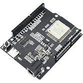 ESP32-WROOM-32 Development Board, Compatible with Uno Form Factor Shields WiFi Bluetooth, CH340 USB Type C, 4MB Flash