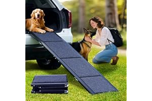 DoCred Dog Ramp for Car, 71'' L x 20'' W Dog Ramps for Large Dogs, Extra Wide Pet Ramp with Non-Slip Surface for Medium & Large Dogs to Get in Car, SUV & Truck, Supports Up to 250 Lbs