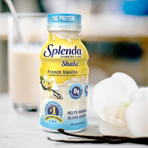 SPLENDA DIABETES CARE SHAKES – MEAL REPLACEMENT SHAKE, 8 FLUID OUNCES PER BOTTLE (FRENCH VANILLA, 6 PACK)