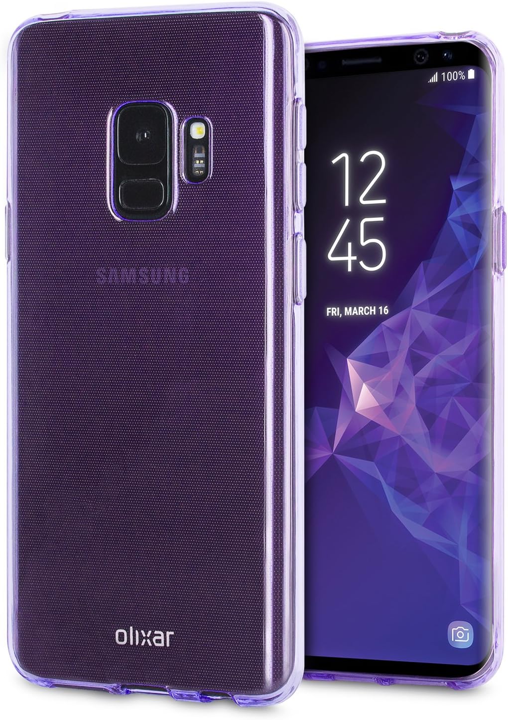Olixar Samsung Galaxy S9 Gel Case - Silicone Slim Cover - Scratch Resistant FlexiShield Case - Wireless Charging Compatible - Lilac Purple