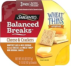 Sargento Balanced Breaks Cheese & Crackers, Natural Monterey Jack & Mild Cheddar Cheese and WHEAT THINS Mini Original Snacks 