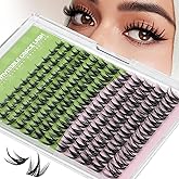 KEYYOU Fairy Chispa Lash Clusters Eyelash Extension D Curl 120Pcs Eyelash Extension Wispy Natural Invisible Band Lash with Wa