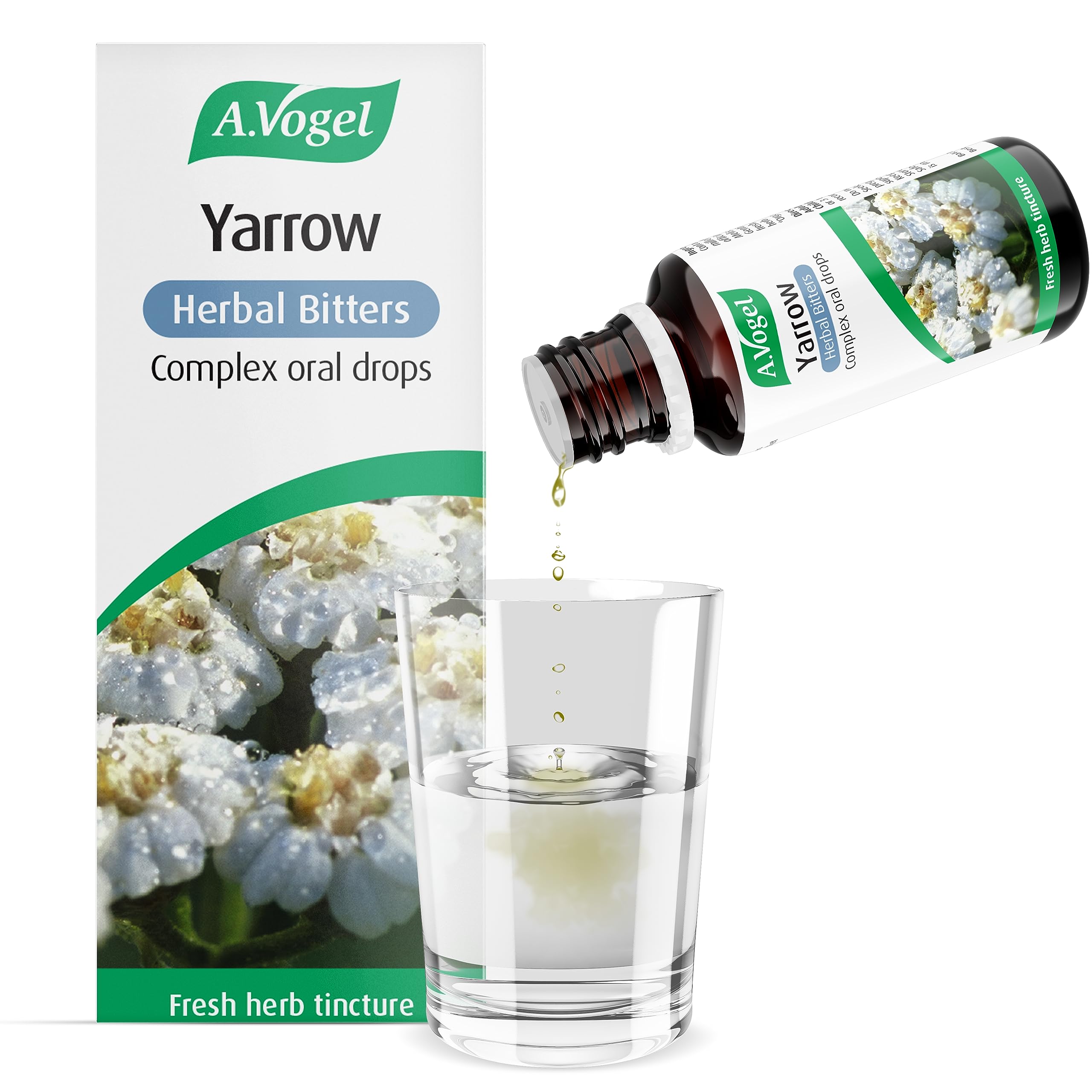 A.Vogel Yarrow Herbal Bitters Complex Drops | Herbal Food Supplement | Extract of Fresh, Organically Grown Yarrow, Dandelion and Lemon Balm | Suitable for Vegans | 50ml