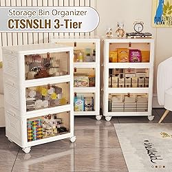 3 Tier Stackable Storage Bins with Lids, 23Qt