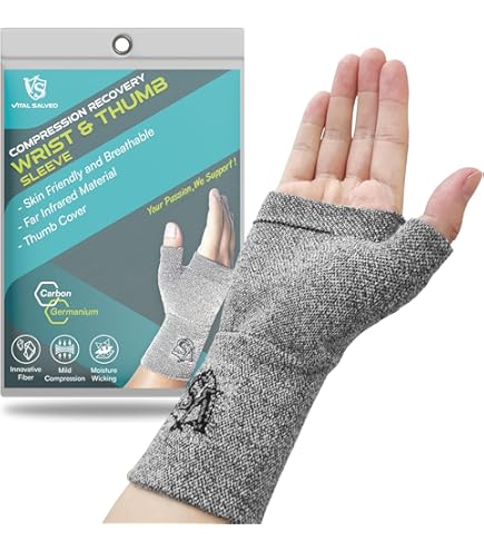 Wrist Compression Sleeve For Carpal Tunnel Relief - Large Size Hand Support Brace