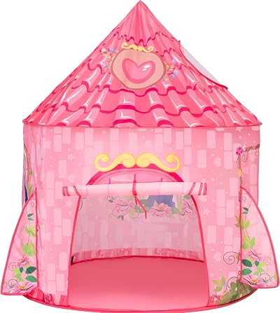 JOYIN Pink Princess Castle Play Tent Kids Pop Up Indoor Outdoor Girls