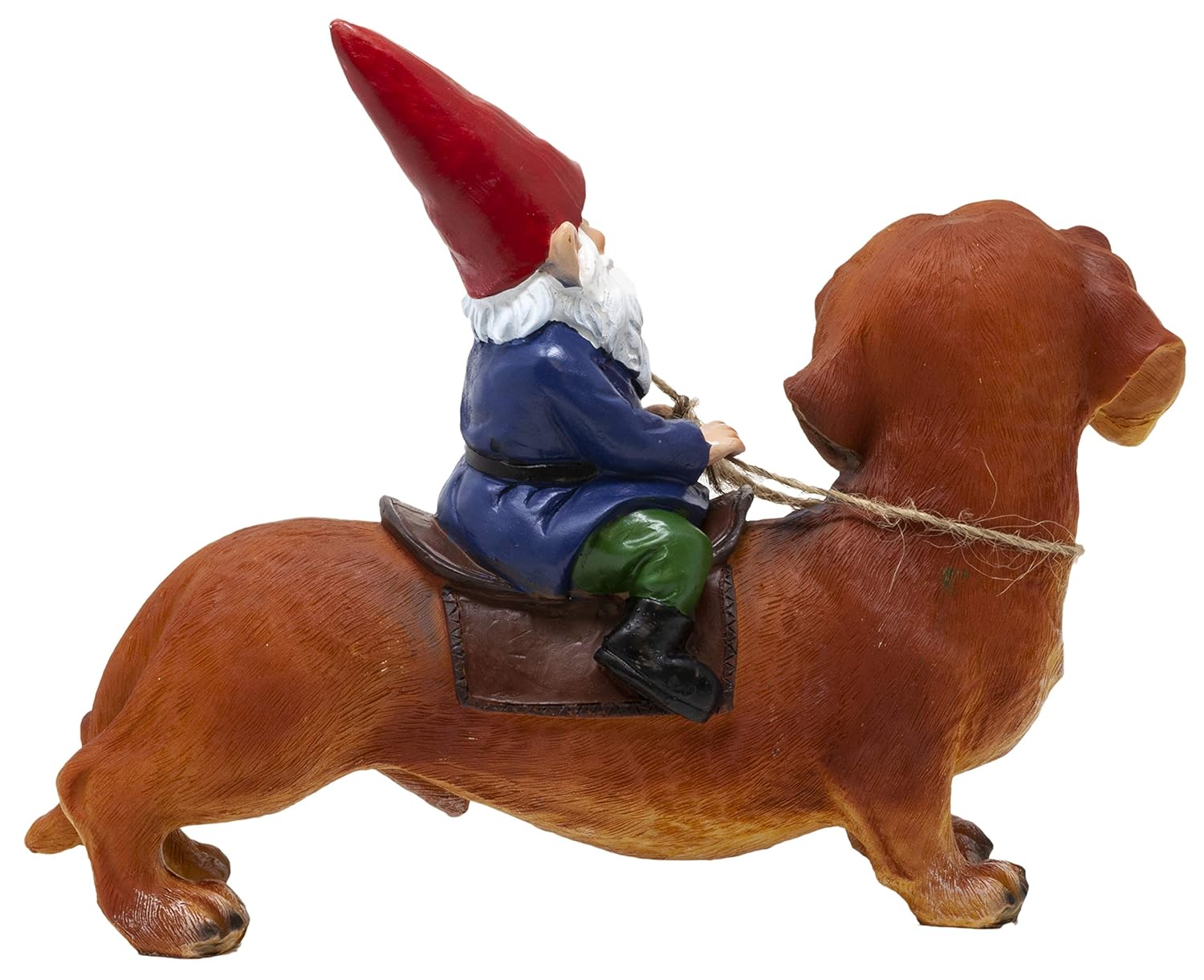 Funny Guy Mugs Gnome and a Dachshund Garden Gnome Statue Indoor