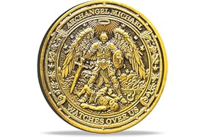 Strugglejewelry The Archangel Michael Protection Challenge Coin - Psalm 91:10 Inspirational Religious Coin with Protective Ca