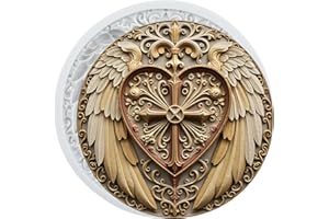 TAOXIBEI Angel Wings Polymer Clay Mold Heart Wings Cross Silicone Molds for DIY Crafts Epoxy Resin Casting Air Dry Polymer Clay Plaster Jewelry Making