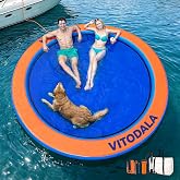VITODALA Water Hammock Heavy Duty, Large Pool Float Lake Floats for Adult, Round Inflatable Water Hammock, Pool Lounger Float for River Ocean, Circle Float Ring Dock Island Platform