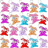 Roaqua 20 Rabbit Fidget Pop Gifts Prizes for Kindergarten Kids,Bulk Mini Bunny Birthday Graduation Summer Party Favors for Classroom Students