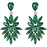EleQueen Marquise Cluster Crystal Earrings Fashion Vintage Style Statement Jewelrys for Women