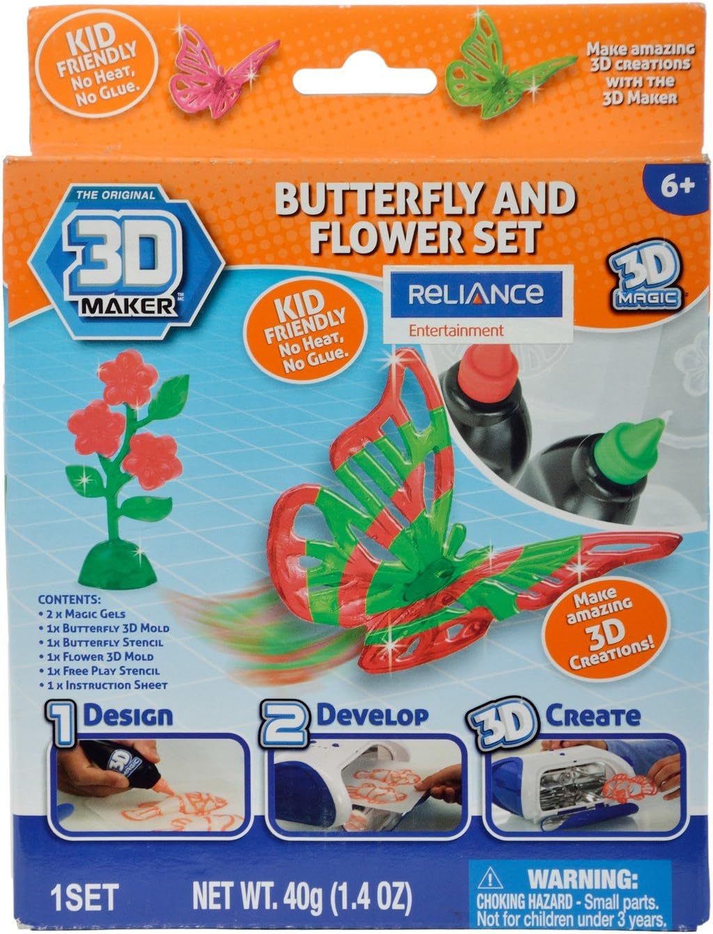 3D Magic 82001 3D Maker Butterfly and Flower Expansion Pack, Multi Colour